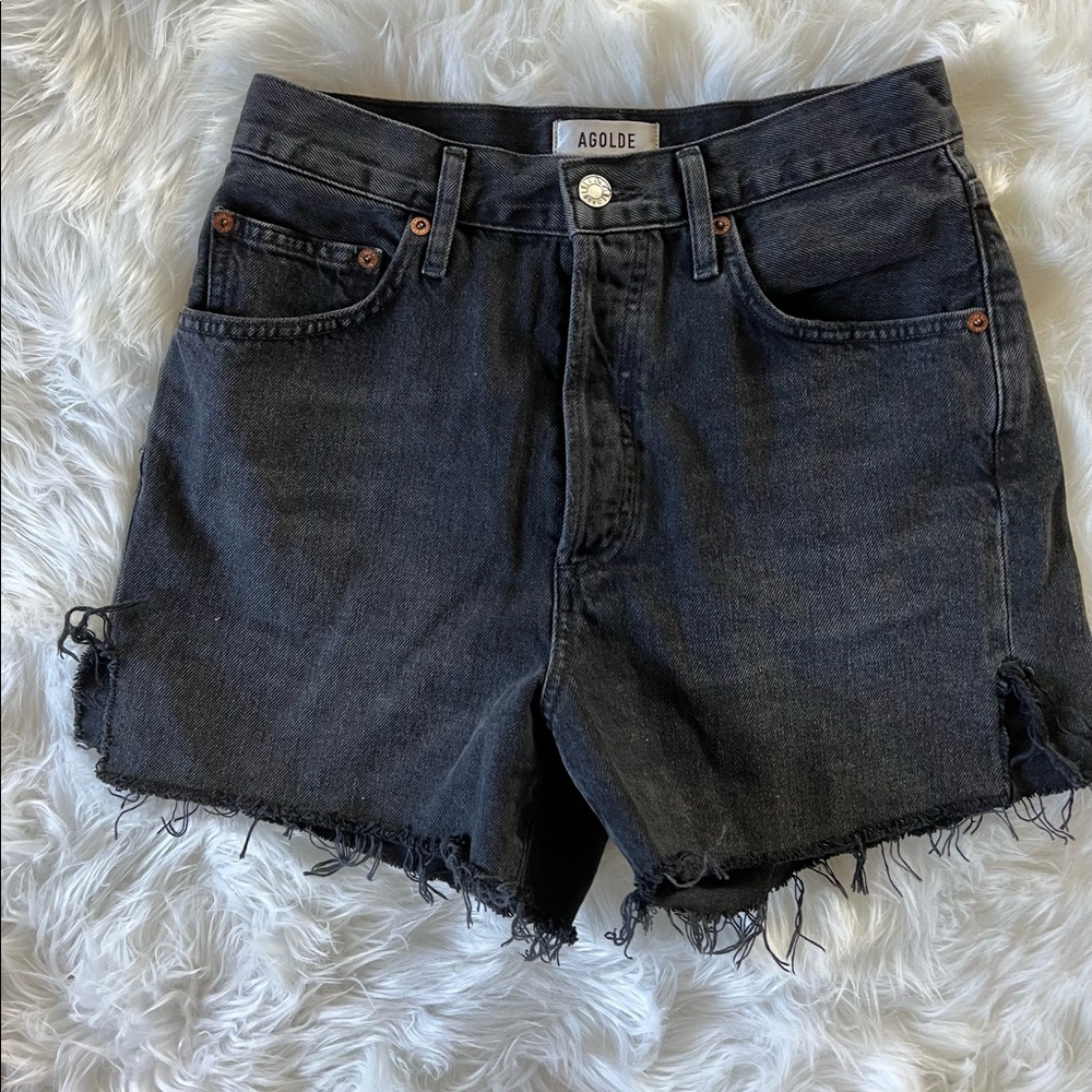 AGOLDE Riley black denim Shorts Size 26